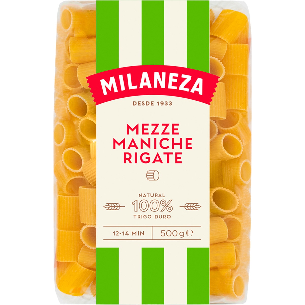 Massa Mezze Maniche Rigate embalagem 500 g