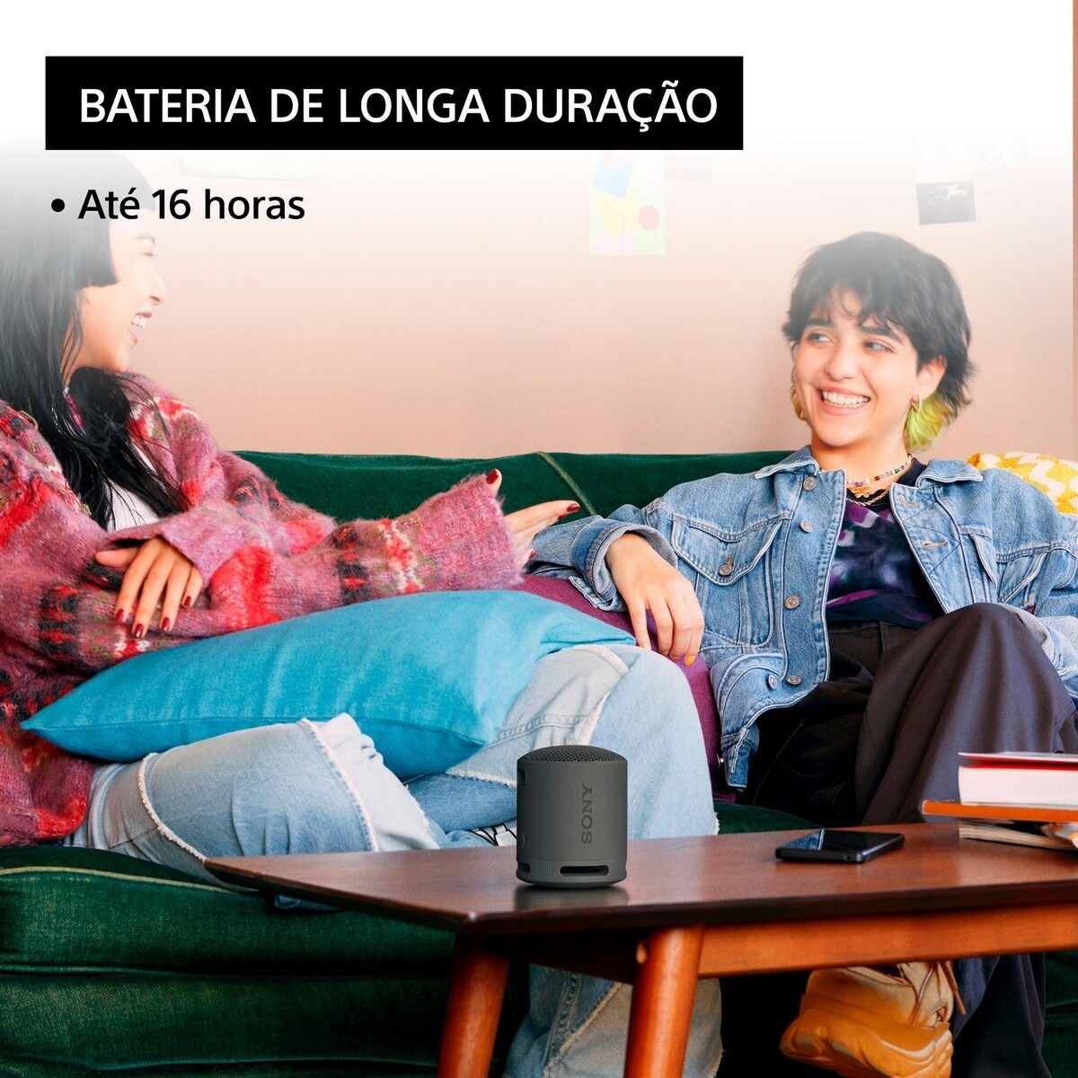 Coluna Portátil Sony SRSXB100B Compacta, Som Potente e Nítido com Bluetooth - Preto Preto-5