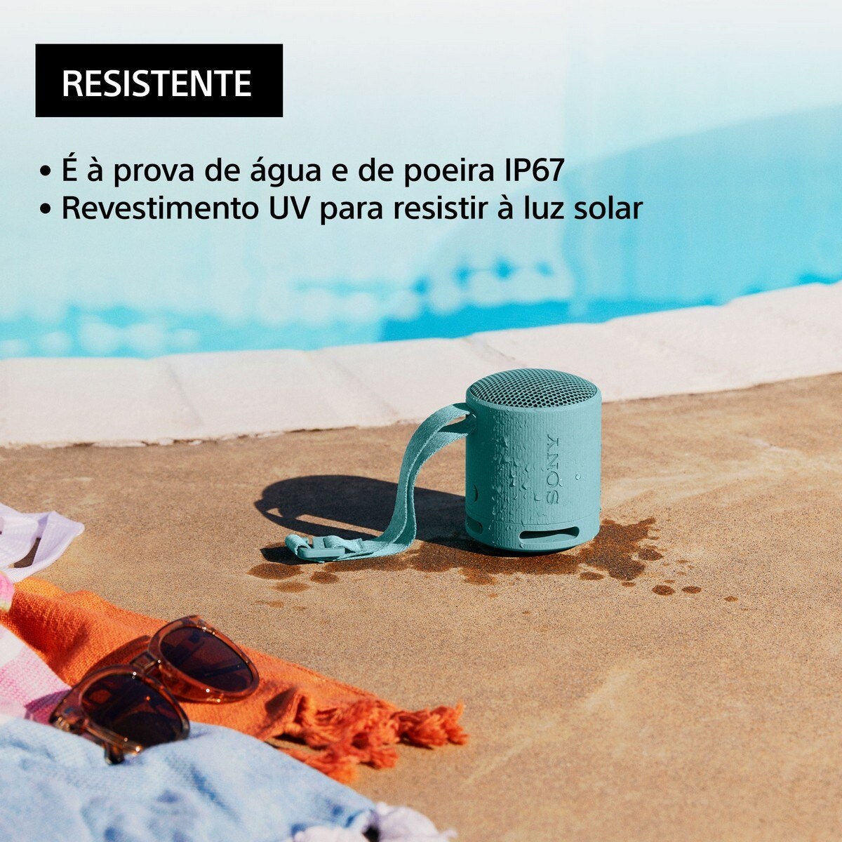Coluna Portátil Sony SRSXB100D Compacta, Som Potente e Nítido com Bluetooth - Laranja Laranja-6