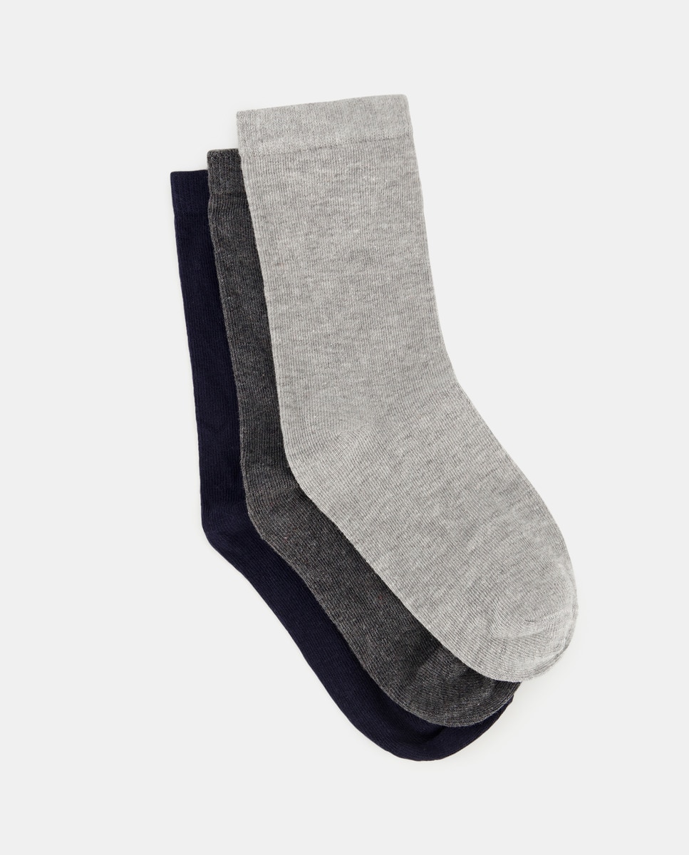 Pack 3 calcetines lisos infantiles Gris-1