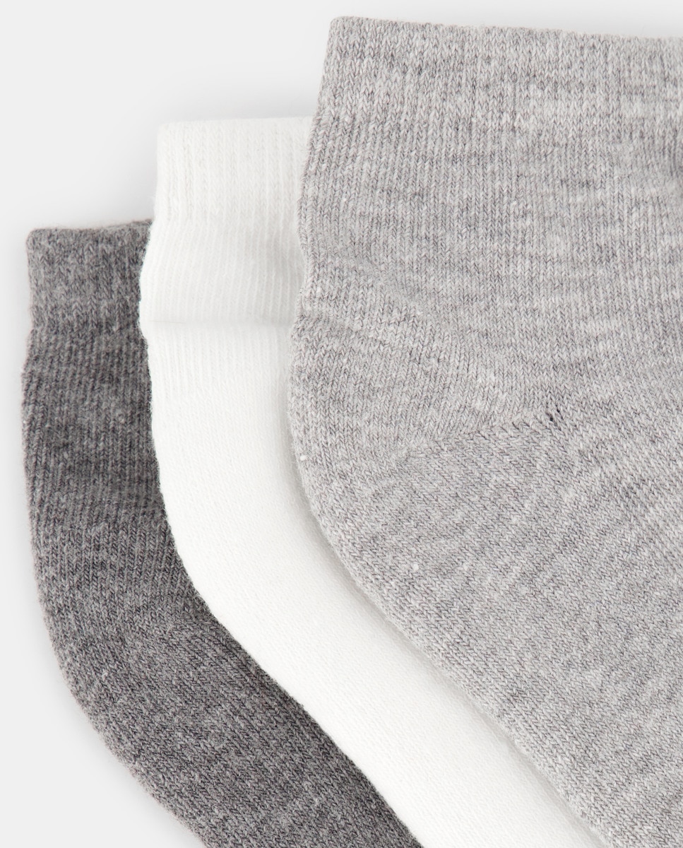 Pack 3 calcetines de deporte interior rizo infantil Gris-2
