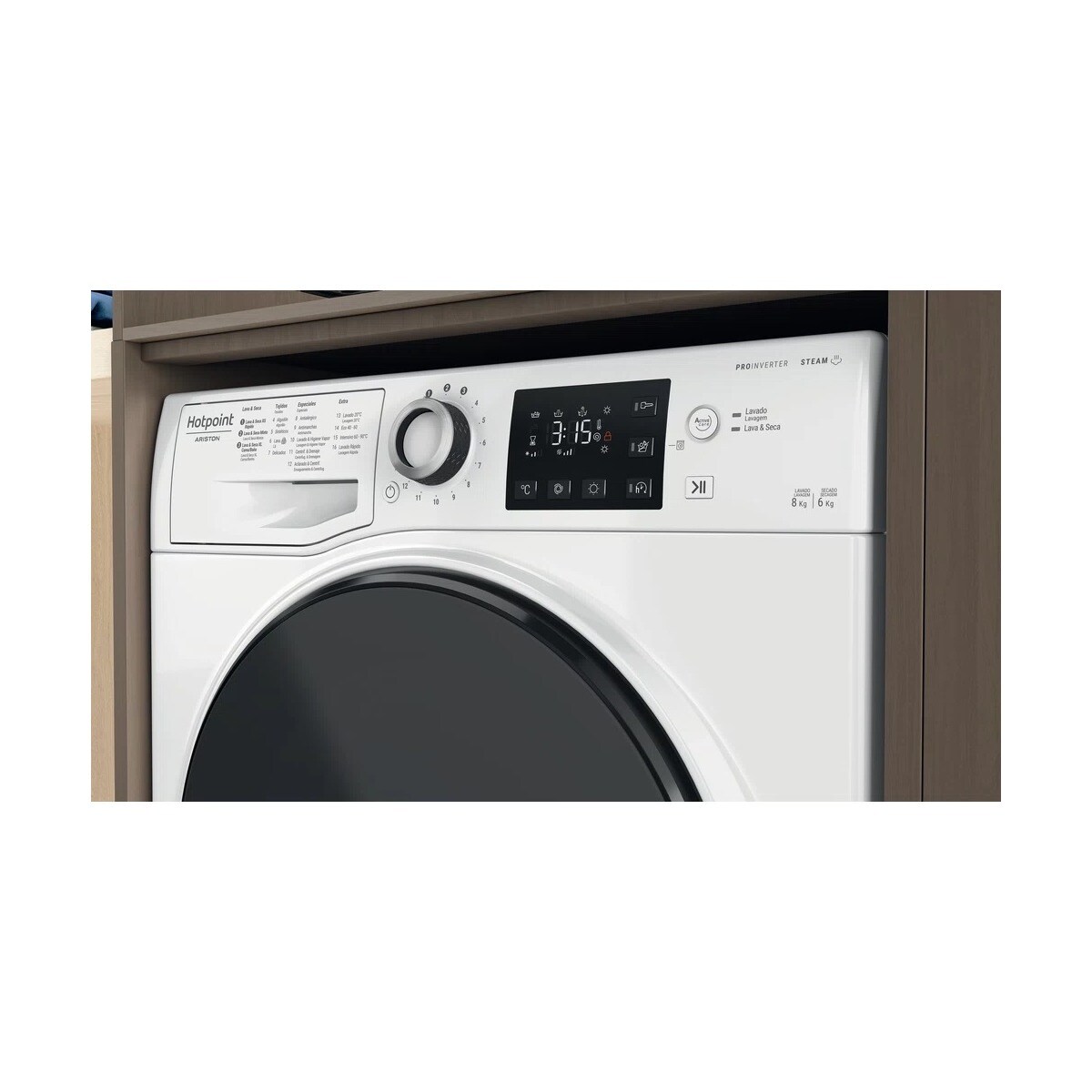 Máquina de Lavar e Secar Roupa Indesit NDB 8636 DA SPT Carga Frontal de 8/6 Kg e 1400 rpm - Branco Branco-5