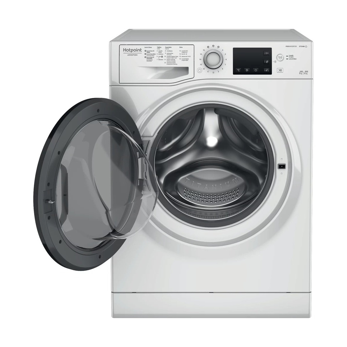 Máquina de Lavar e Secar Roupa HotPoint NDB 9636 DA SPT Carga frontal de 9/6 Kg e 1400 rpm - Branco Branco-4