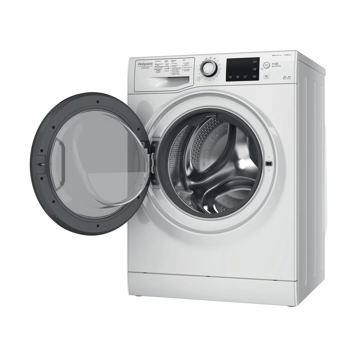 Máquina de Lavar e Secar Roupa HotPoint NDB 9636 DA SPT Carga frontal de 9/6 Kg e 1400 rpm - Branco Branco-3