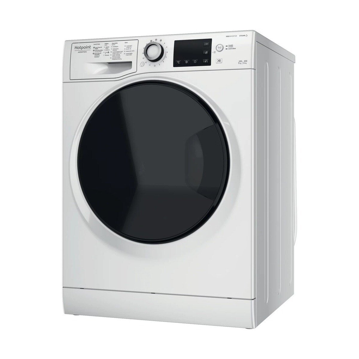 Máquina de Lavar e Secar Roupa HotPoint NDB 9636 DA SPT Carga frontal de 9/6 Kg e 1400 rpm - Branco Branco-2