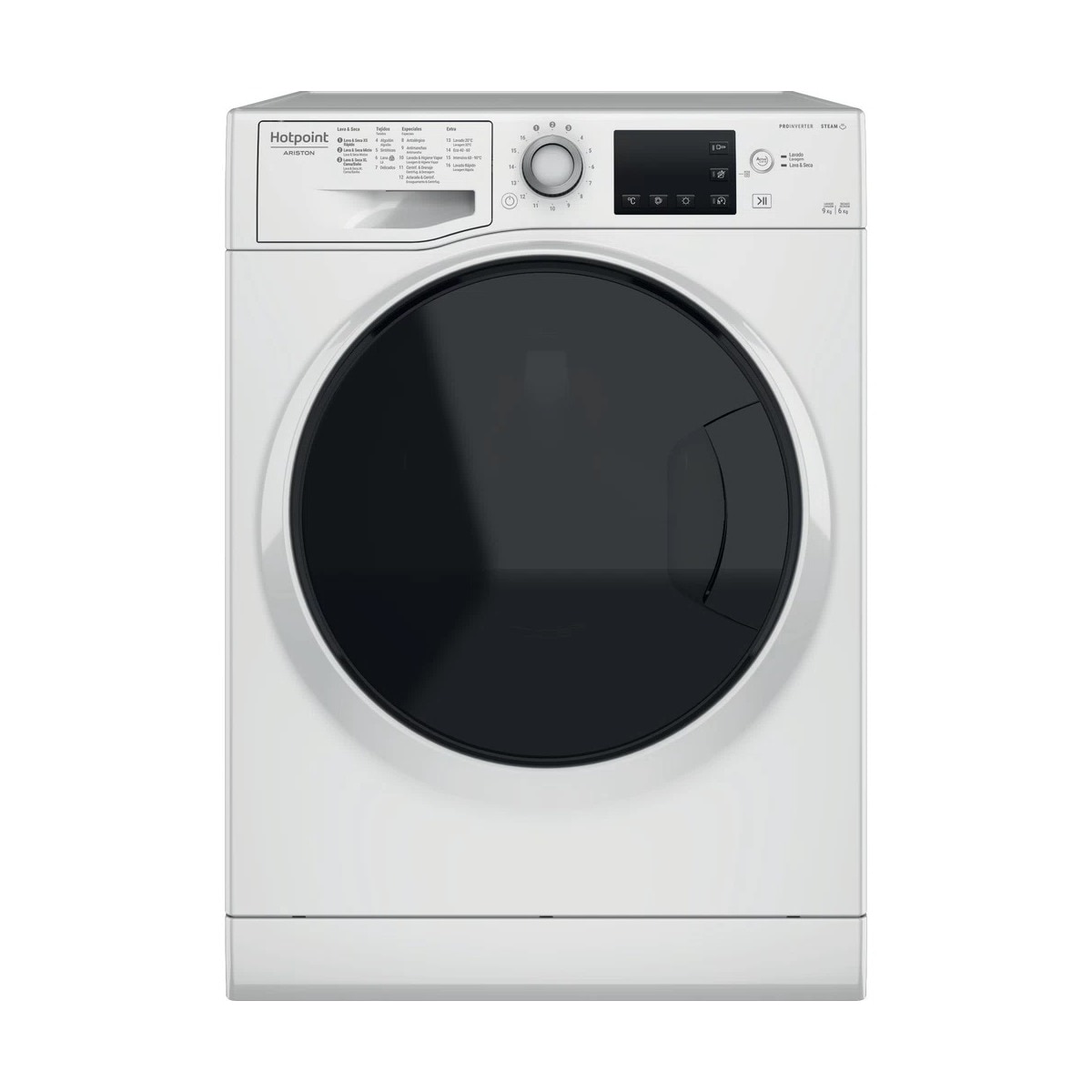 Máquina de Lavar e Secar Roupa HotPoint NDB 9636 DA SPT Carga frontal de 9/6 Kg e 1400 rpm - Branco Branco-1
