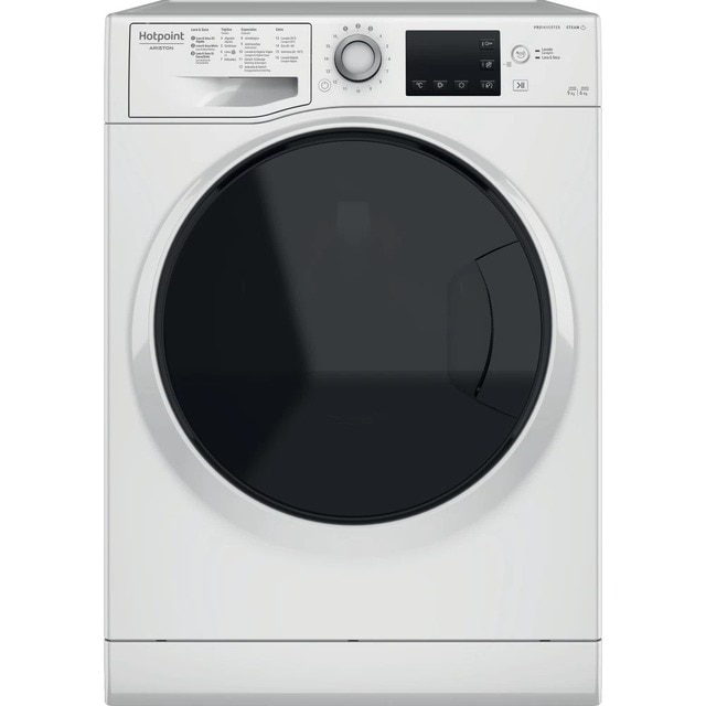 Imagem 0 de Máquina de Lavar e Secar Roupa HotPoint NDB 9636 DA SPT Carga frontal de 9/6 Kg e 1400 rpm - Branco