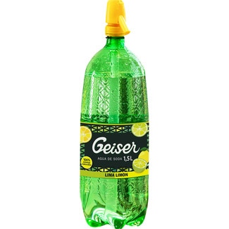 agua de soda geiser aromatizada lima limón botella 1,5 l con dosificador sifón - Geiser