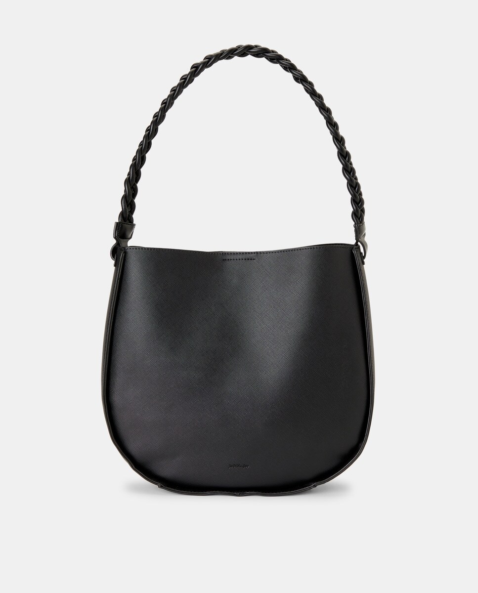 Grand sac hobo uni avec imprimé floral à l'intérieur