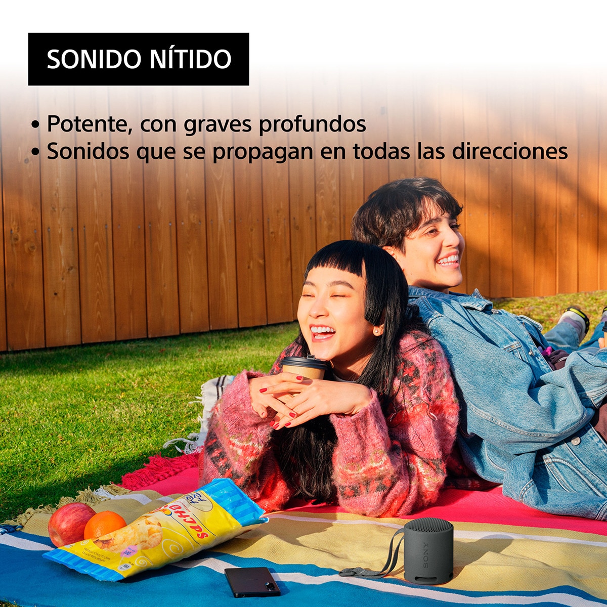Altavoz Bluetooth portátil Sony SRS-XB100, compacto y potente, 16 horas de batería, resistente al agua y al polvo IP67. Ecológico. Negro. Negro-3