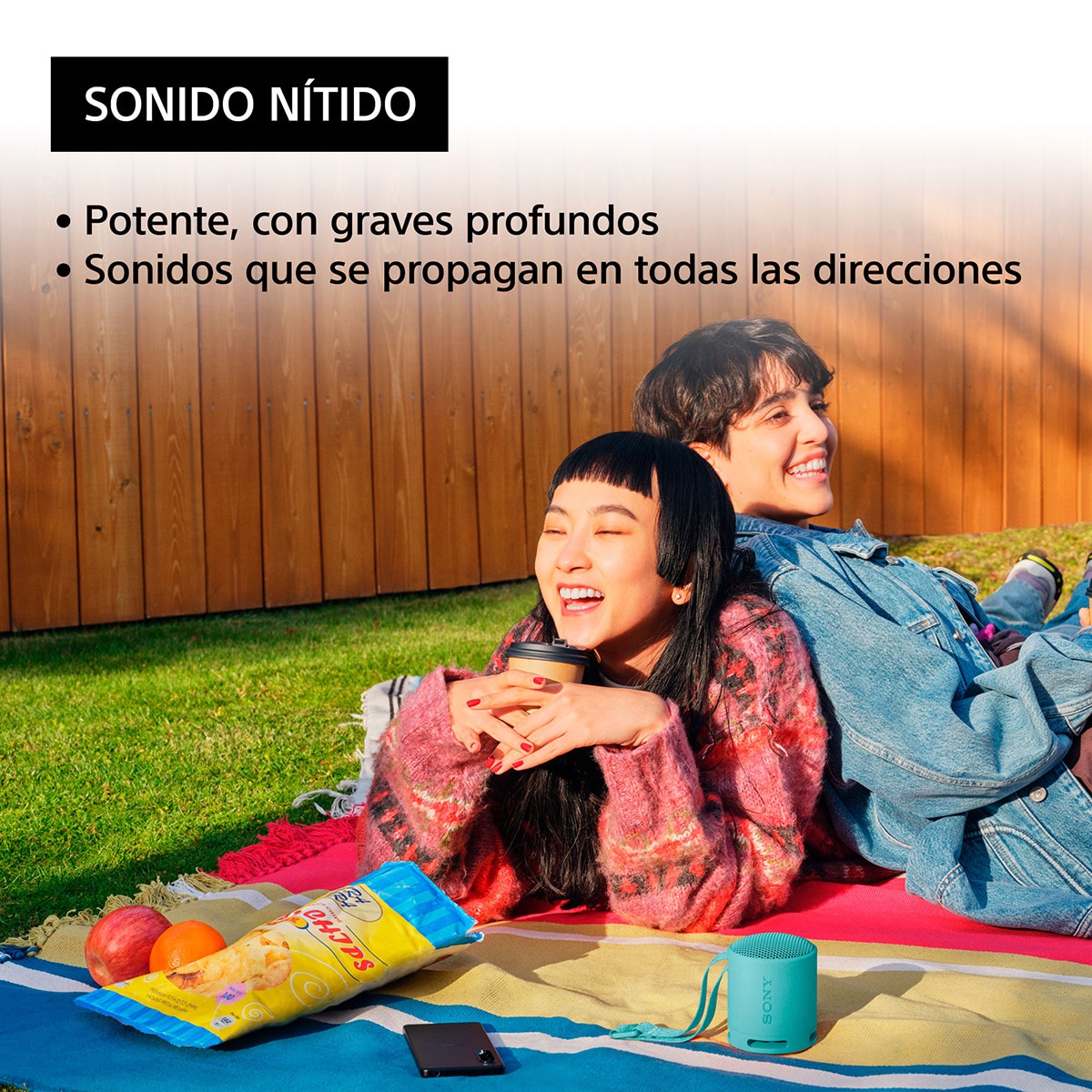 Altavoz Bluetooth portátil Sony SRS-XB100, compacto y potente, 16 horas de batería, resistente al agua y al polvo IP67. Ecológico. Azul Azul-3