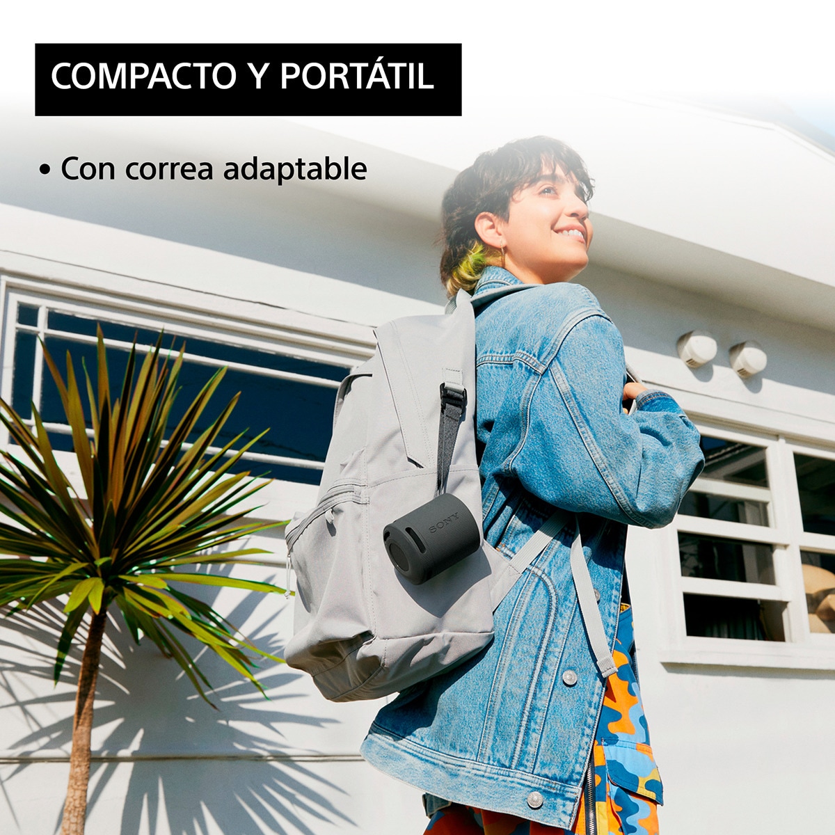 Altavoz Bluetooth portátil Sony SRS-XB100, compacto y potente, 16 horas de batería, resistente al agua y al polvo IP67. Ecológico. Naranja. Naranja-4