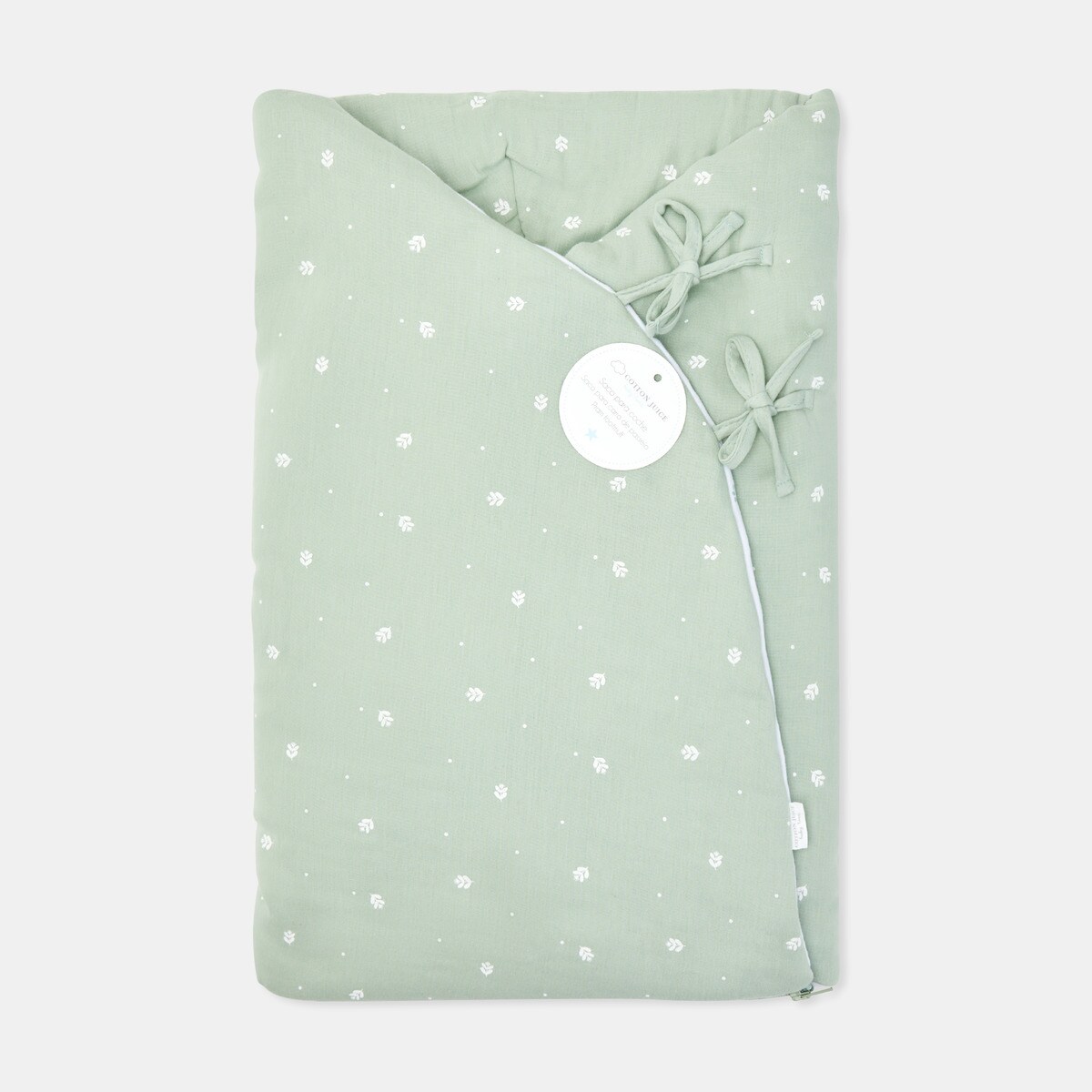 Saco de Dormir New Born Folhinhas para Alcofa Verde-5