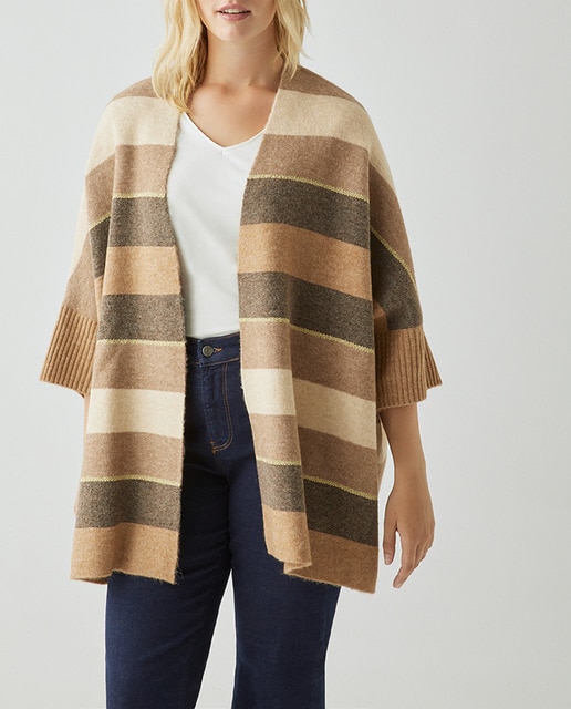 Imagen 0 de Chaqueta de punto de mujer con estampado de rayas