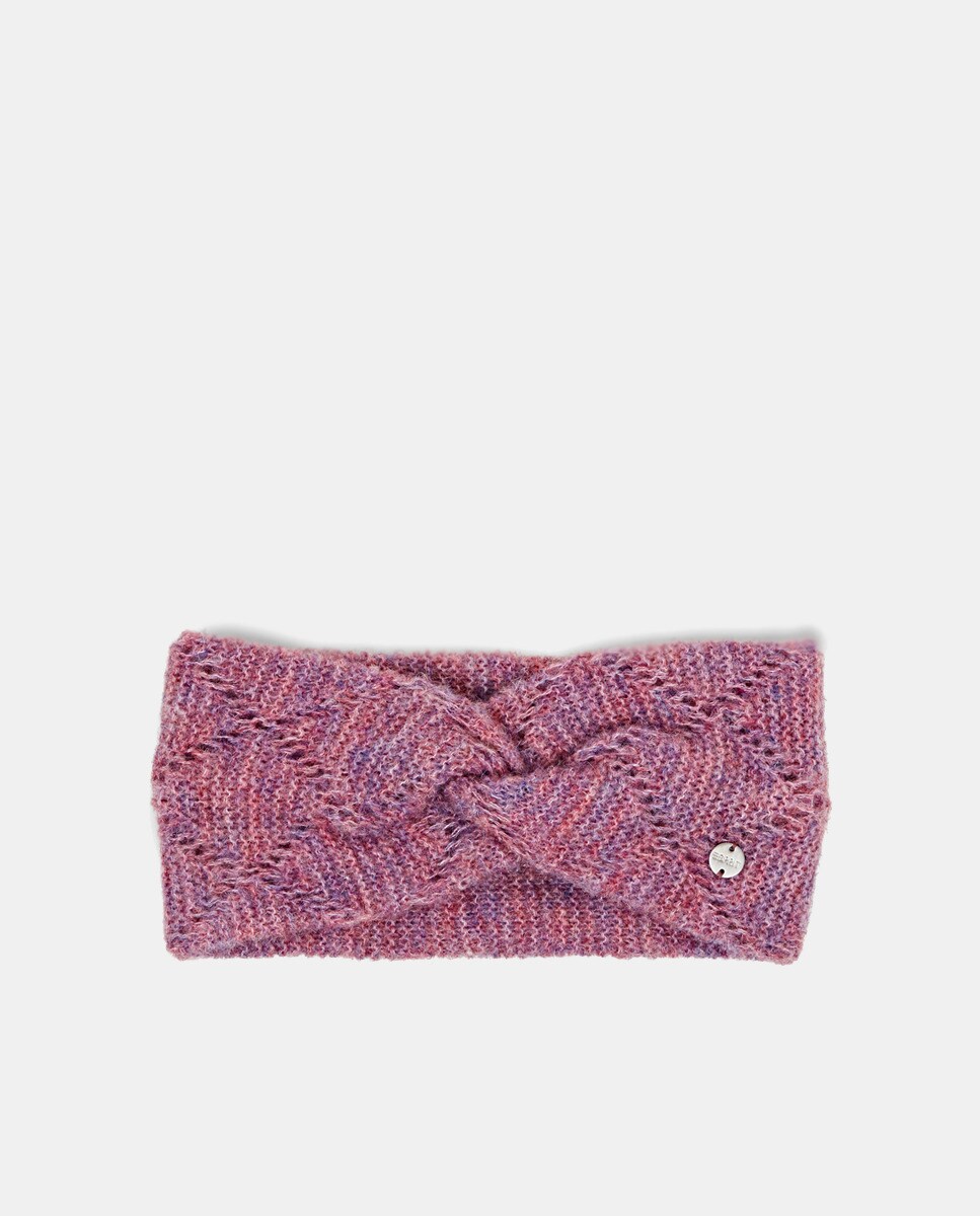 Bandeau en maille en matière recyclée et laine ajouré