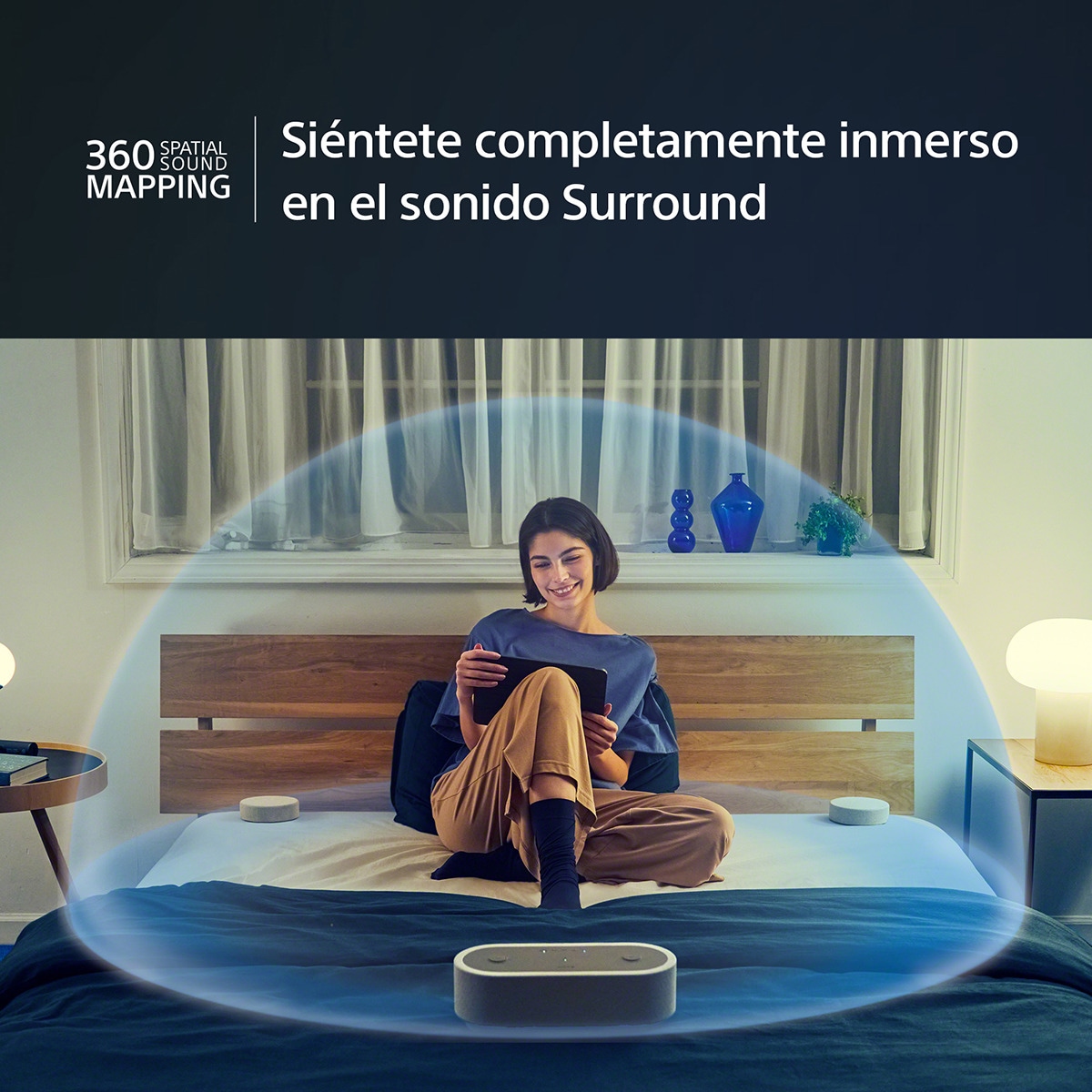 Sistema de cine en casa portátil Sony HT-AX7, sonido cinematográfico 360 Spatial Sound, hasta 30 horas de duración de la batería, Bluetooth 5