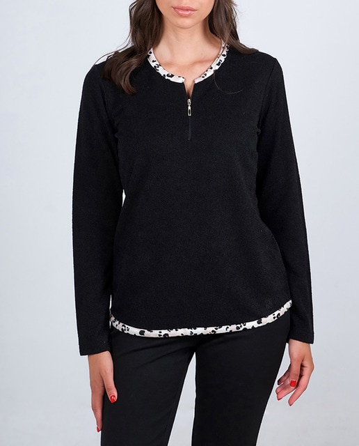 Imagen 0 de Jersey de mujer cuello con cremallera y manga larga