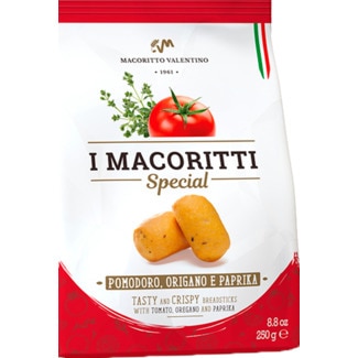 Pão Seco com Tomate e Oregãos embalagem 250 g - Macoritto Valentino