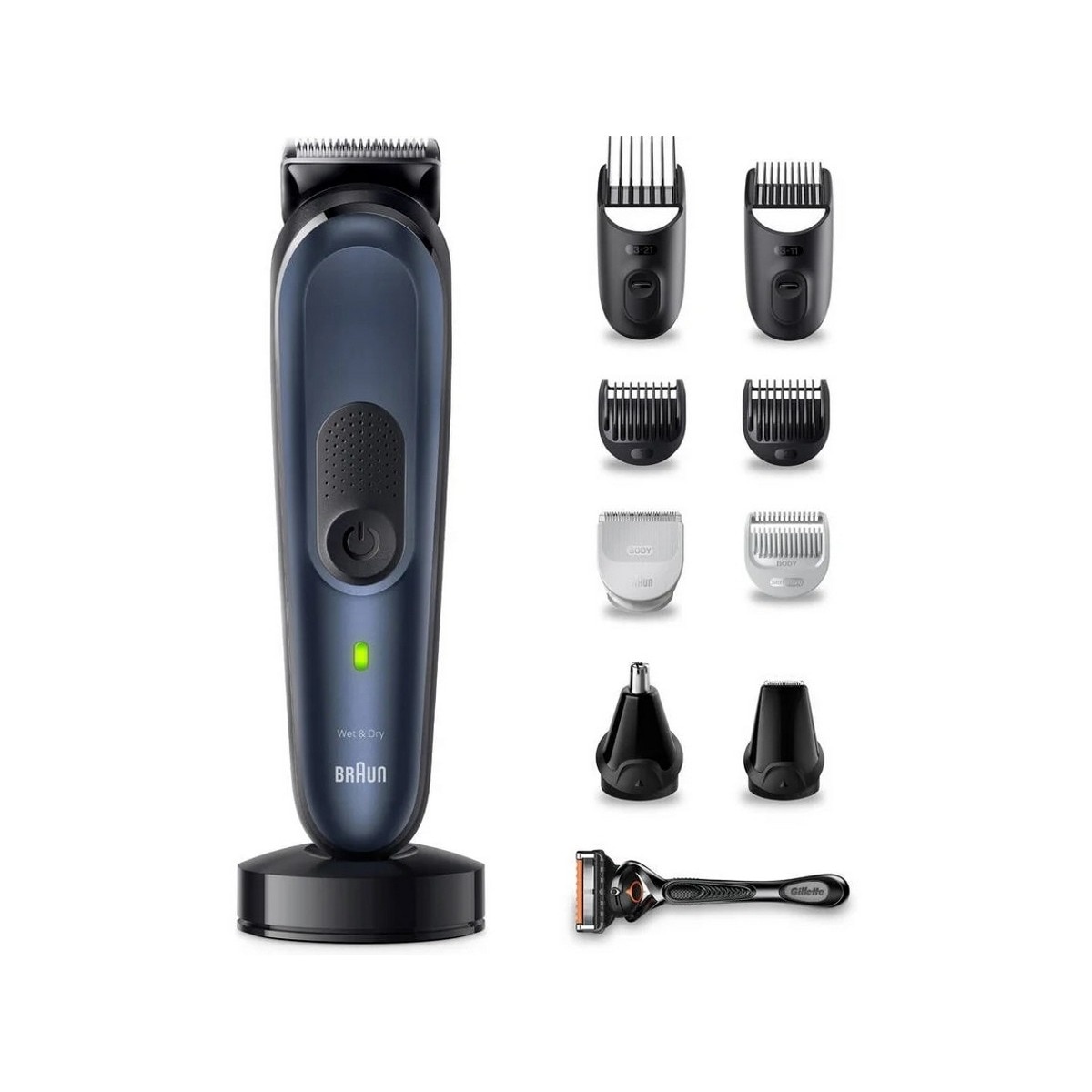 Imagem 0 de Aparador Multifunções Braun Series 7 MGK7410 Autonomia 100 min Corrente - Preto e Azul