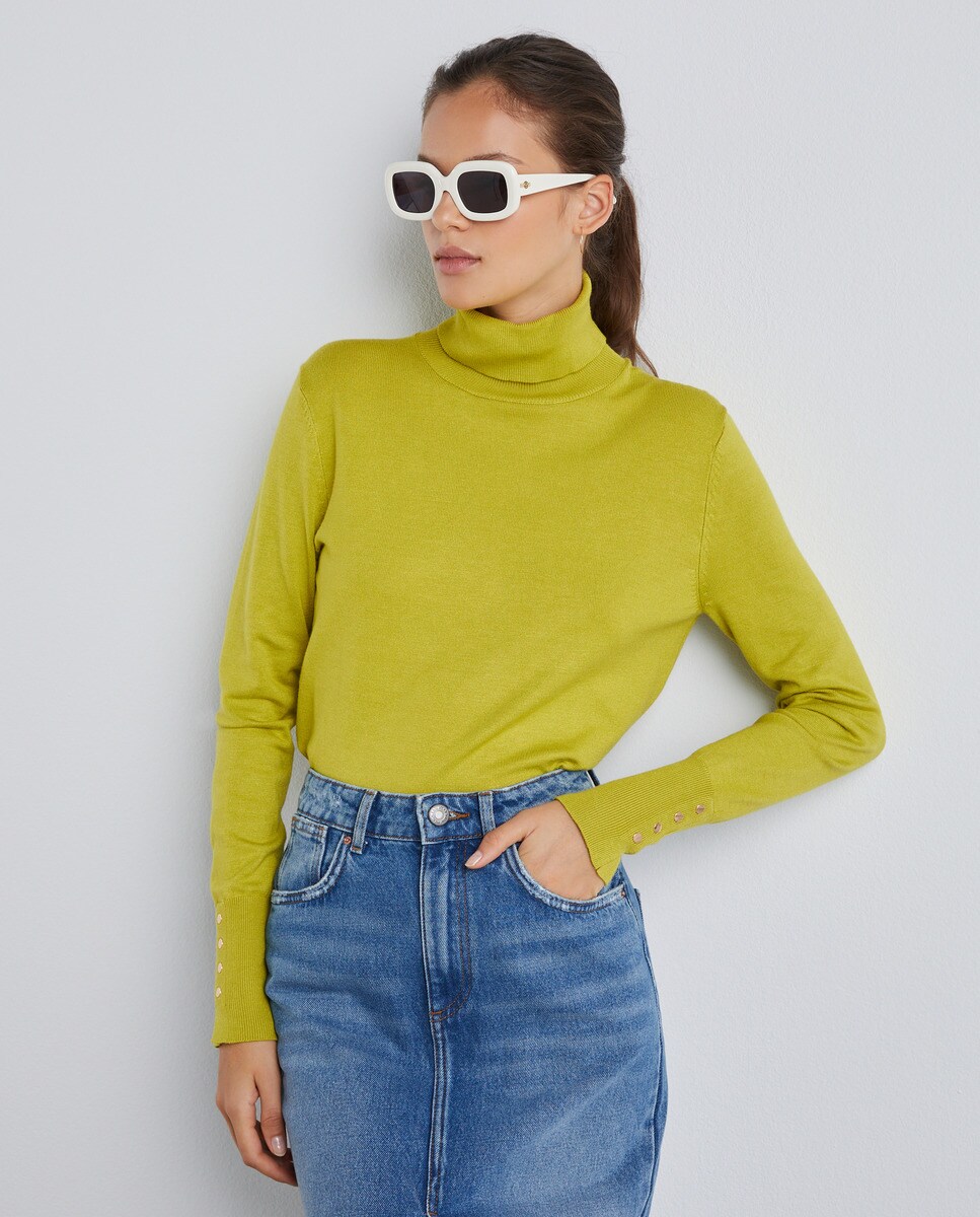 Pull fin à col roulé