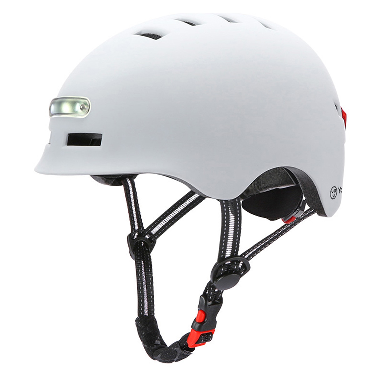 Capacete Youin com LED Frontal e Traseiro (tamanho M) - Branco Branco-1