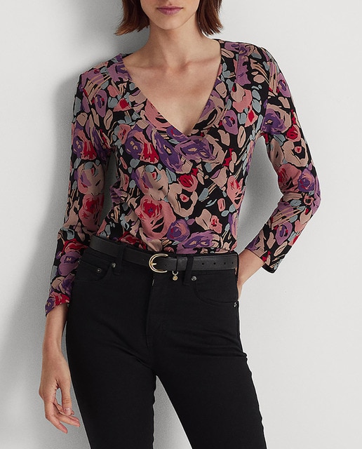 Imagen 0 de Camiseta de mujer de estilo cruzado de algodón