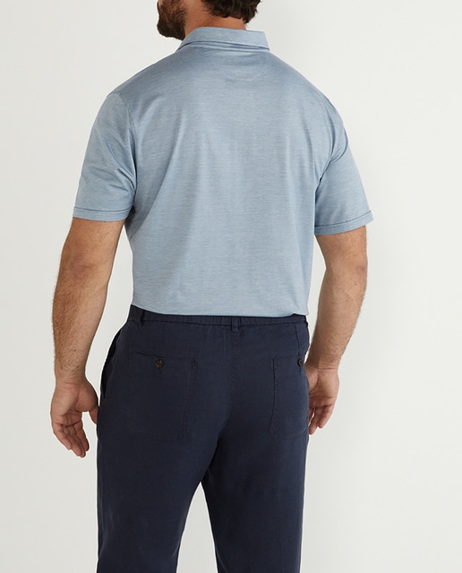 Imagen 0 de Polo de hombre manga corta classic fit en tejido de punto con microrayas tallas grandes