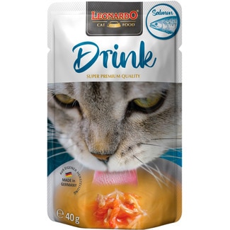 Alimento Húmido para Gato Drink sabor Salmão embalagem 40 g - Leonardo