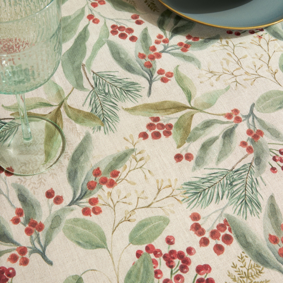 Toalha de Mesa de Algodão e Linho Carelle Multicolor-2