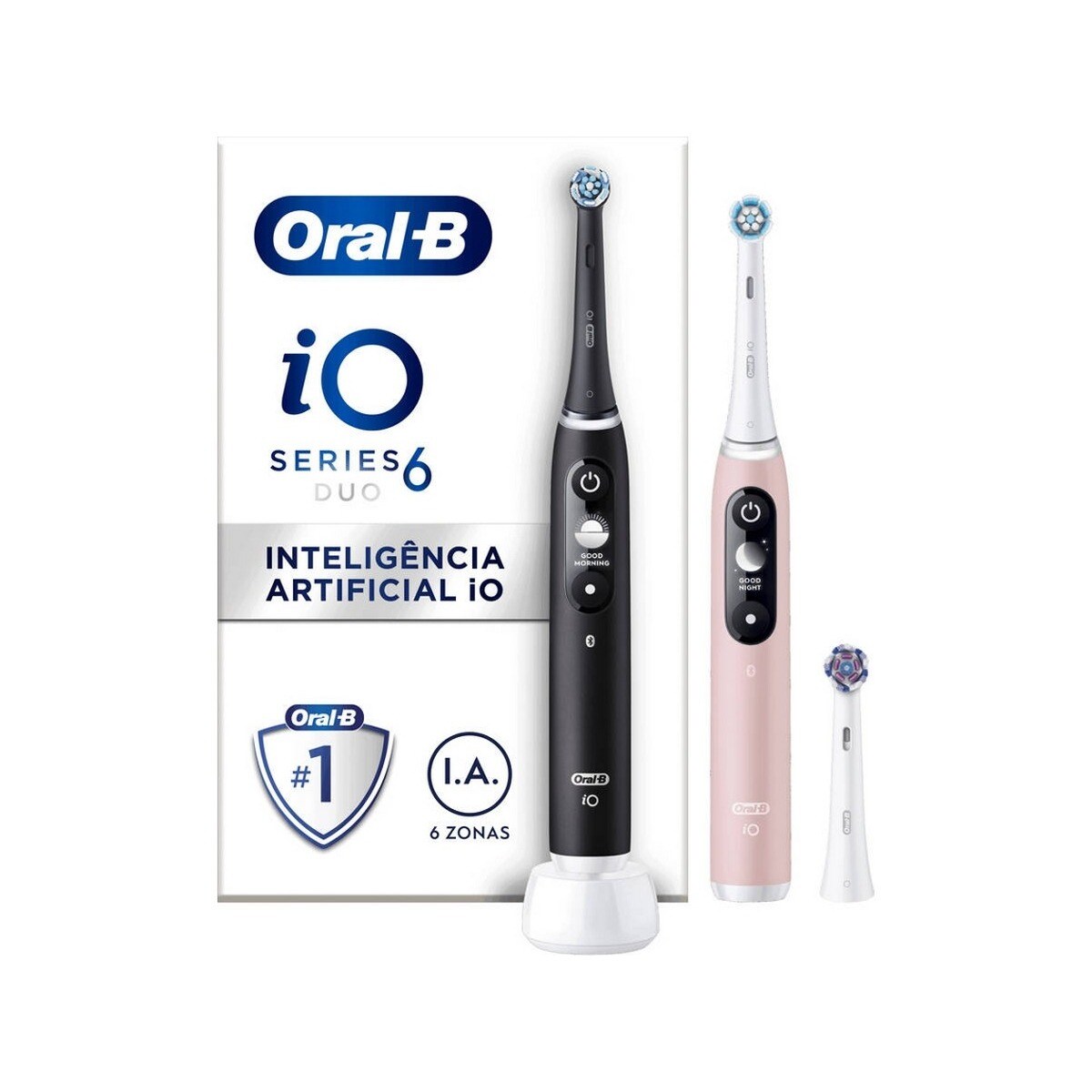 Escova de Dentes Elétrica Oral-B Braun iO 6 Duo - Preto e Rosa Preto / Rosa-1