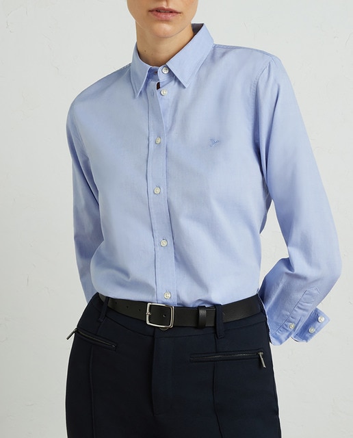 Imagen 0 de Blusa clásica lisa Oxford de mujer