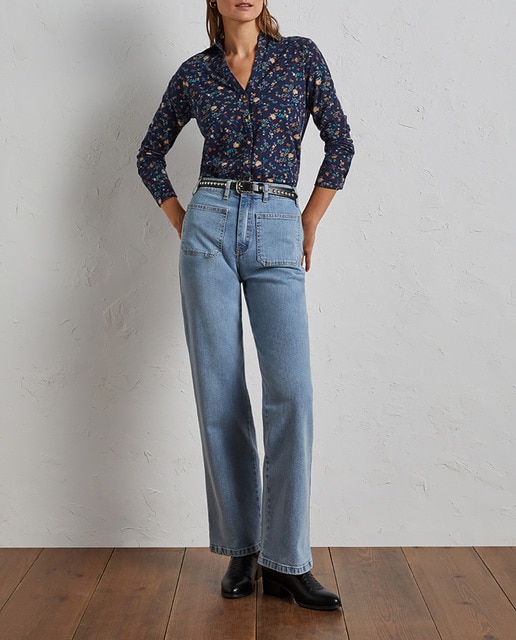 Imagen 0 de Camisa de mujer manga larga con estampado de flores