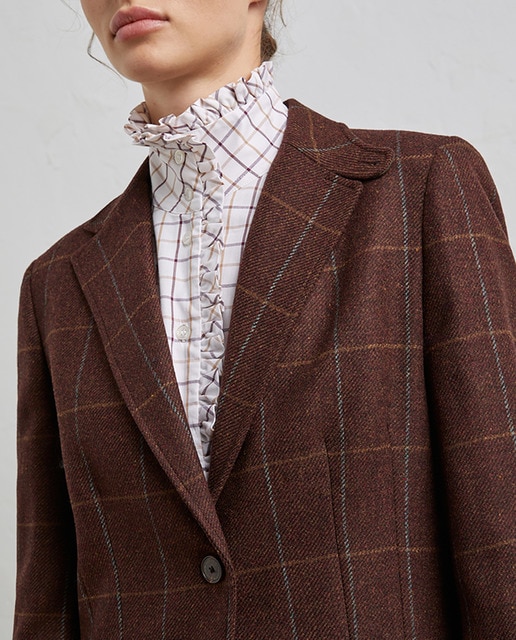 Imagen 0 de Blazer clásica de cuadros mujer