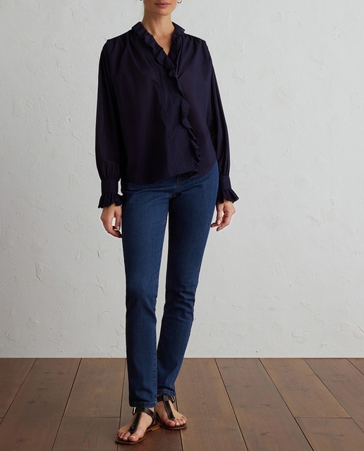 Imagen 0 de Blusa de mujer manga larga con volante