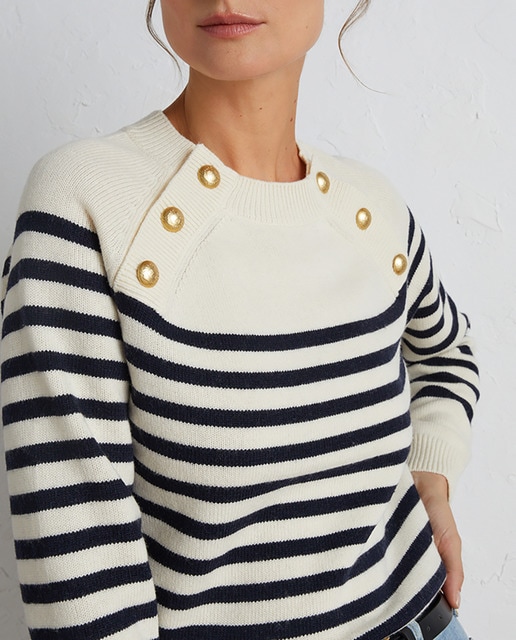 Imagen 0 de Jersey de mujer de rayas con botones