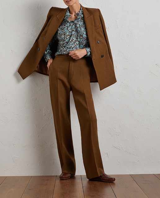 Imagen 0 de Pantalón recto de mujer con lino