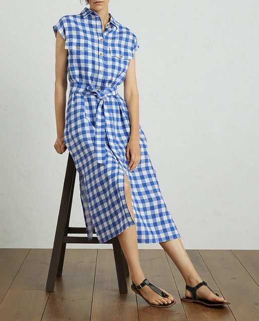 Imagen 0 de Vestido camisero sin mangas de mujer