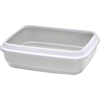 arenero para gatos blanco y gris 40x14,5x50 cm 1 unidad - Imac