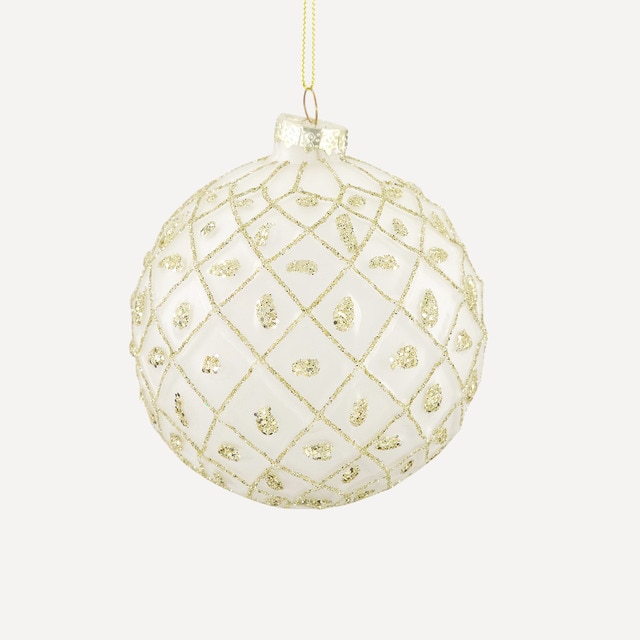 Imagen 0 de Bola de cristal Glitter dorada con flores y rombos Navidad El Corte Inglés
