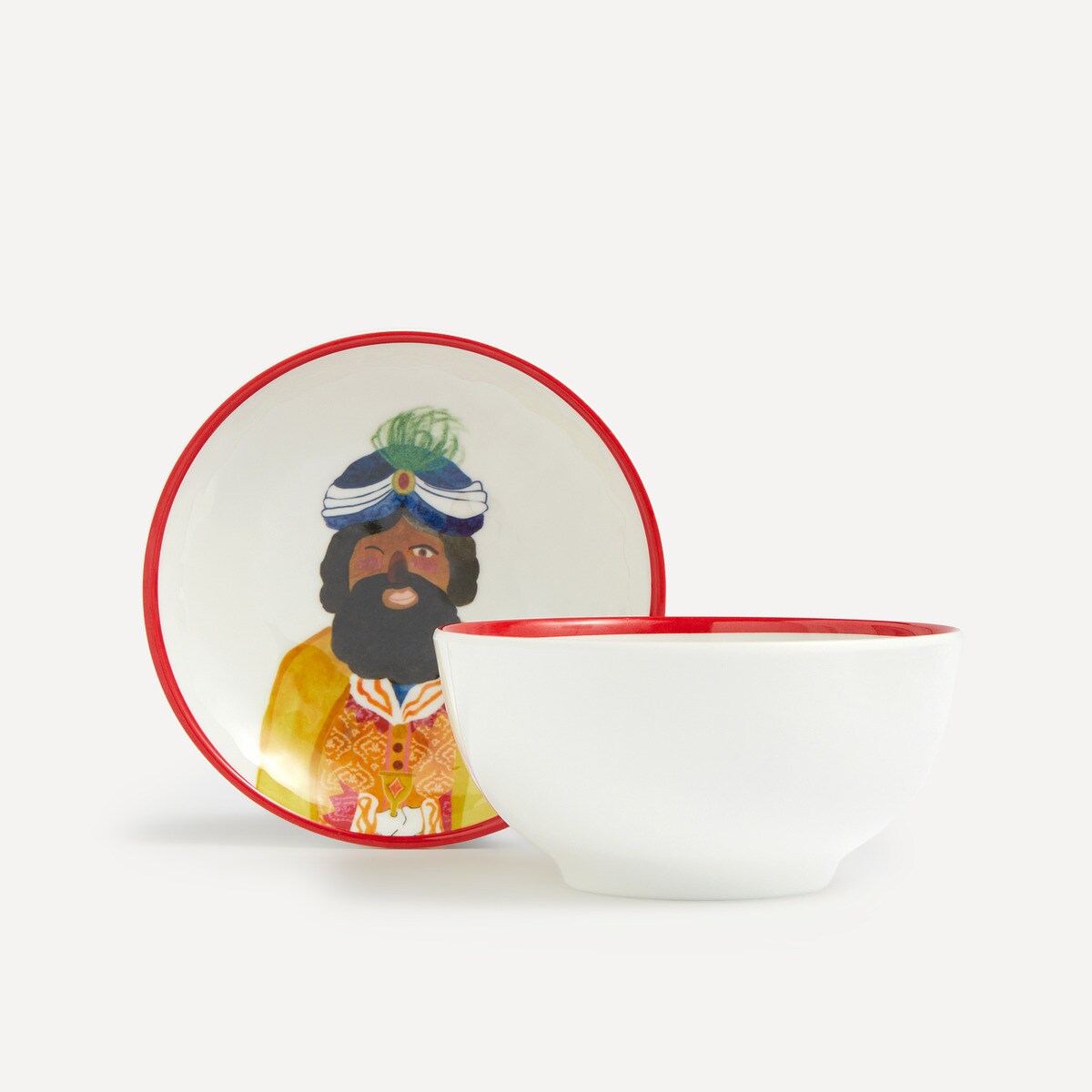 Pack assiette à pain et bol Rois mages Balthazar Noël