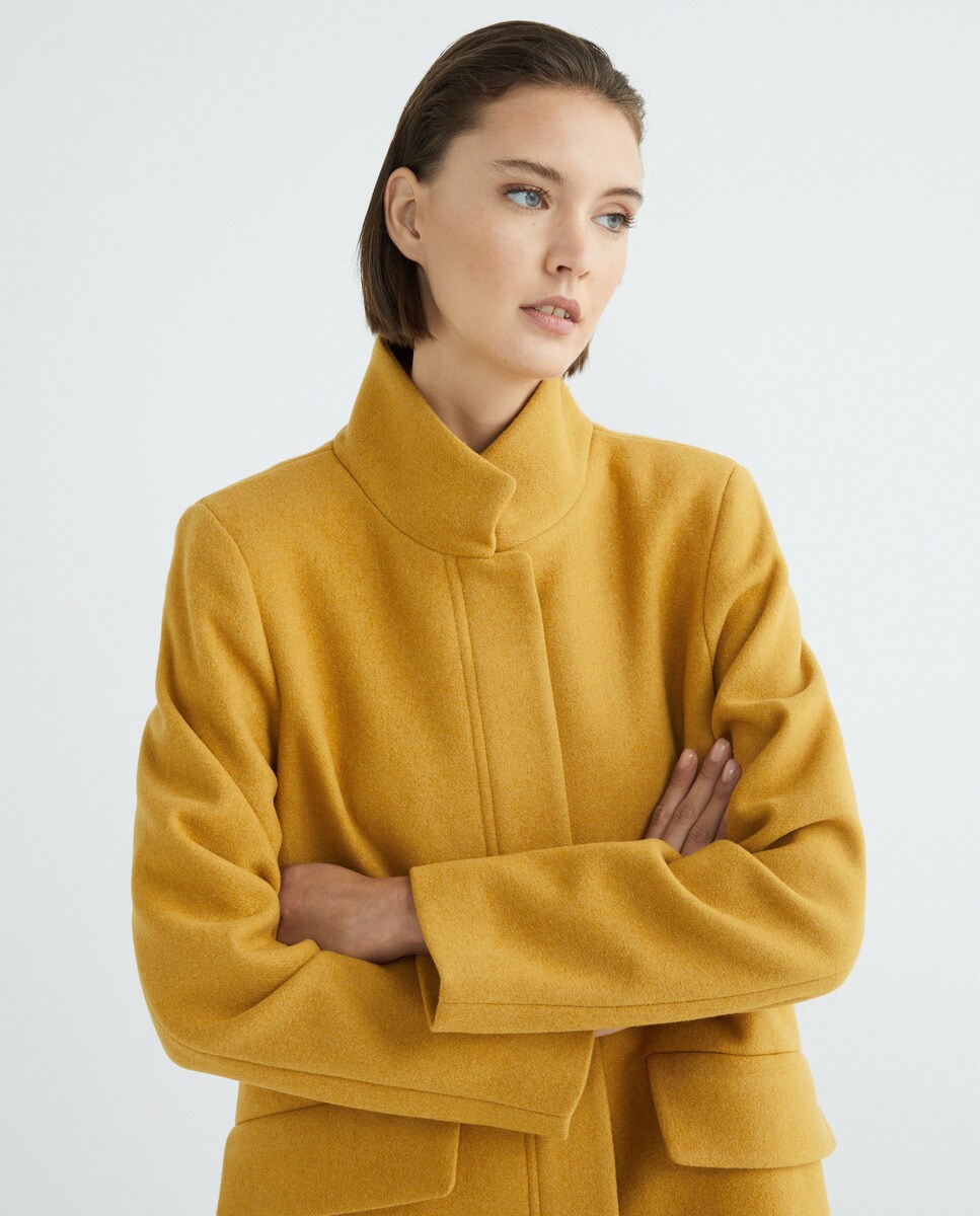 Abrigo de mujer con lana reciclada cuello subido · Esprit · El Corte Inglés