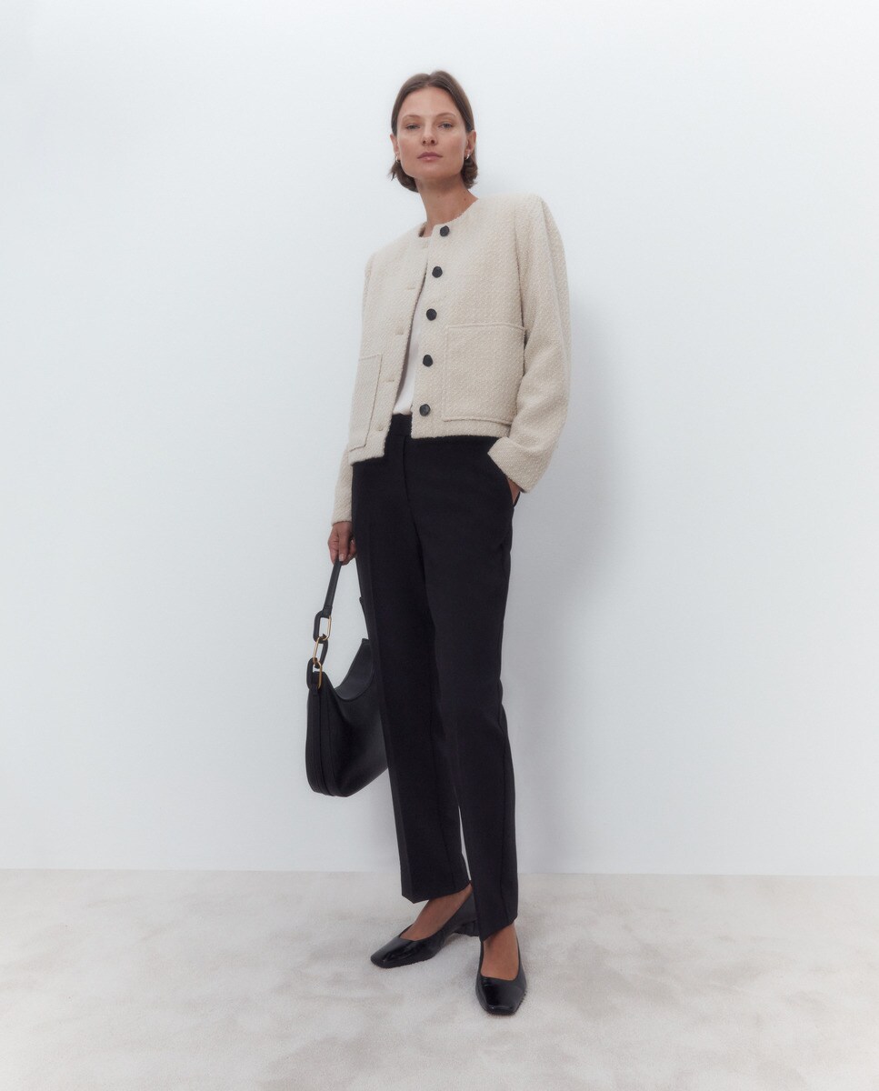 Blazer court en laine pour