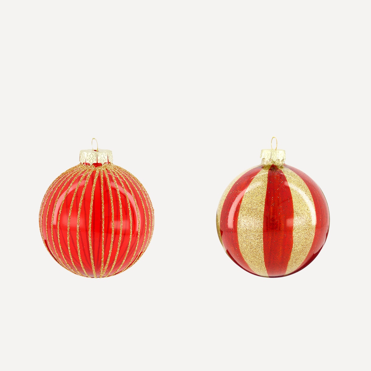 Bola com Linhas de Glitter Vermelho-3