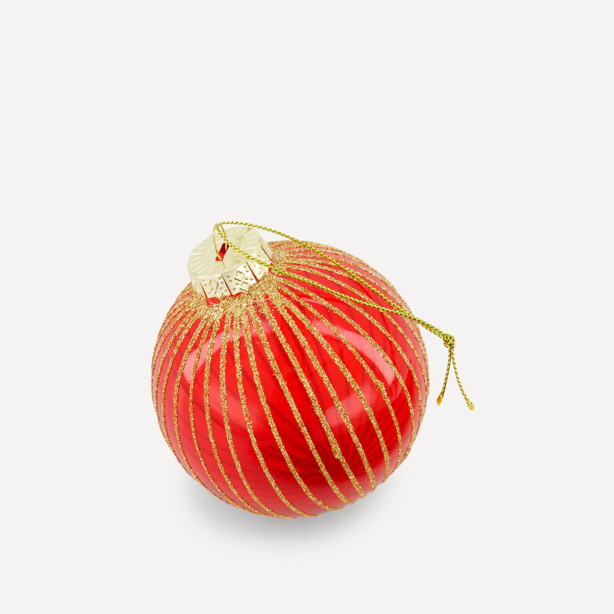 Bola com Linhas de Glitter Vermelho-2