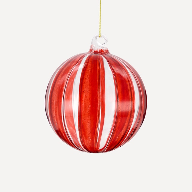 Imagen 0 de Bola de cristal franjas rojas Navidad El Corte Inglés