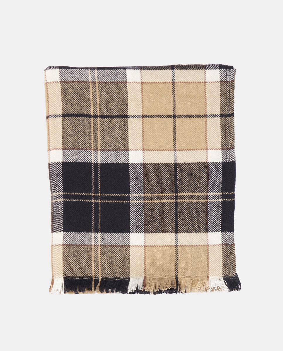 Cachecol aos Quadrados Tartã com Franjas - Multicolor Multicolor-4