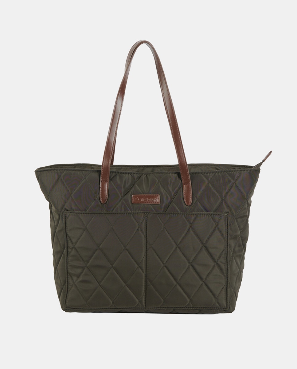 Grand sac tote matelassé avec poches avant