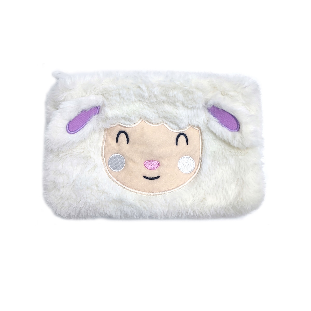 Estojo Simples Ovelhinha - Branco Branco / Rosa-1