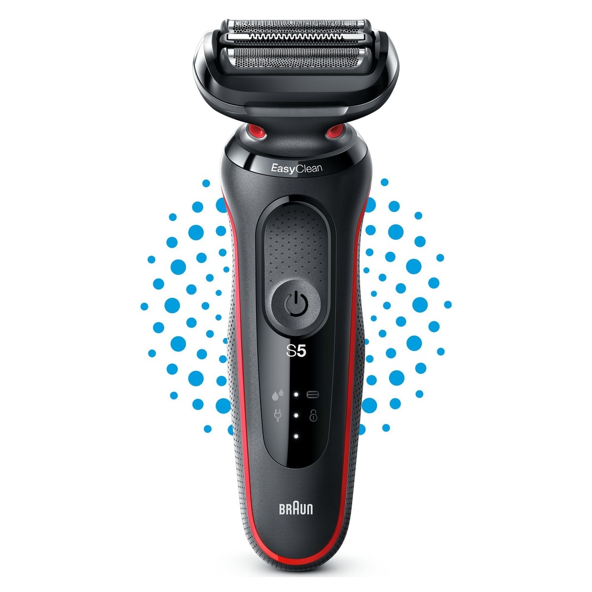 Afeitadora eléctrica Braun Series 5 51-R1000s, EasyClean, uso en seco y en mojado Negro / Rojo-6