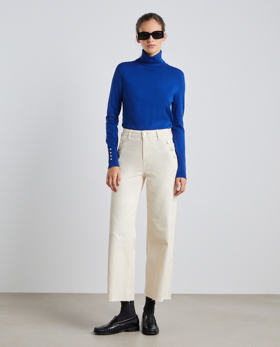 Pull fin à col roulé